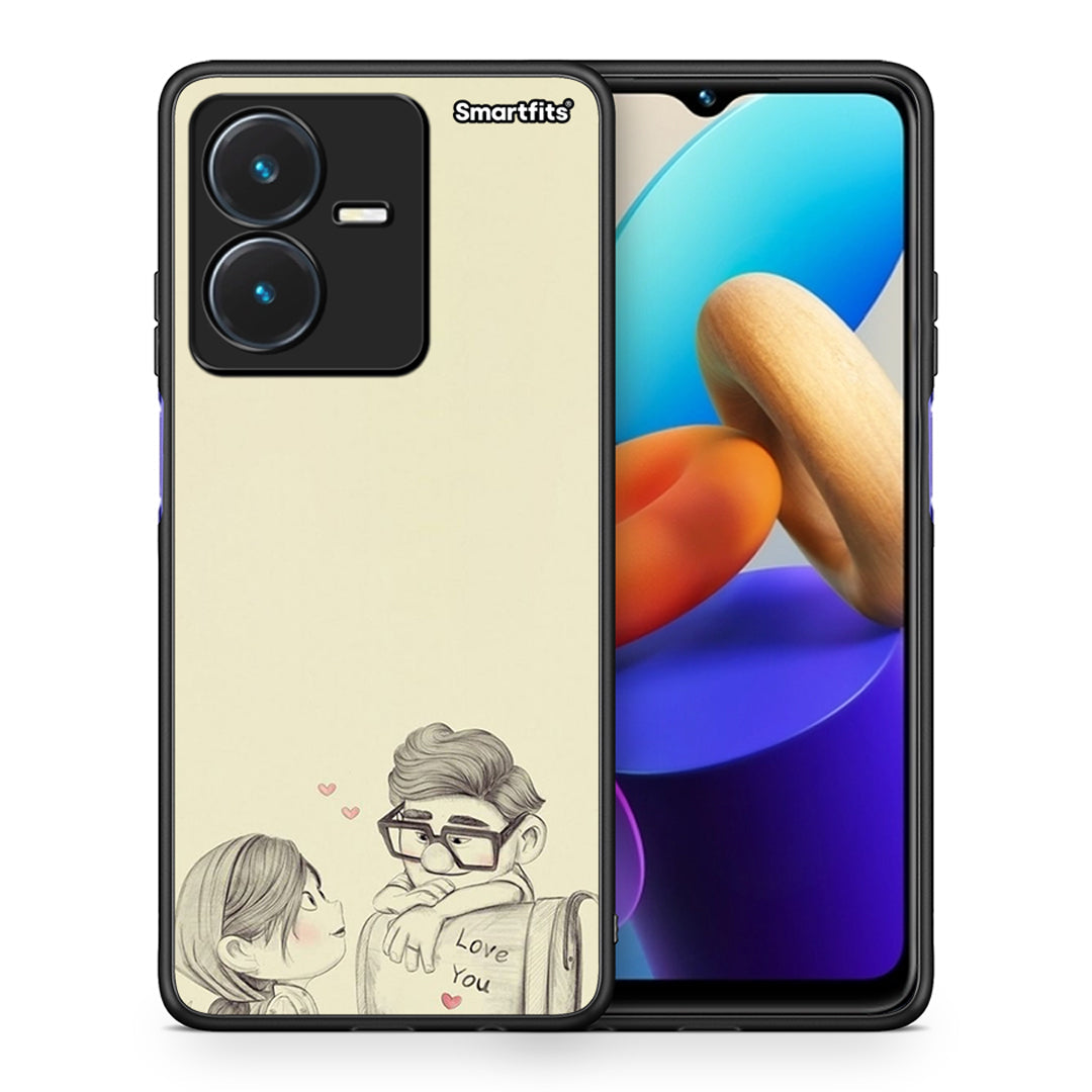 Θήκη Vivo Y22s Carl And Ellie από τη Smartfits με σχέδιο στο πίσω μέρος και μαύρο περίβλημα | Vivo Y22s Carl And Ellie case with colorful back and black bezels