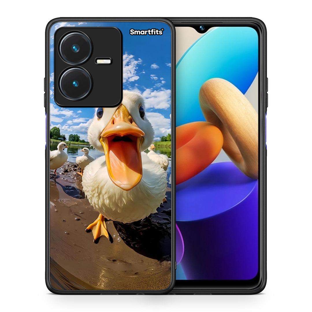 Θήκη Vivo Y22s Duck Face από τη Smartfits με σχέδιο στο πίσω μέρος και μαύρο περίβλημα | Vivo Y22s Duck Face case with colorful back and black bezels