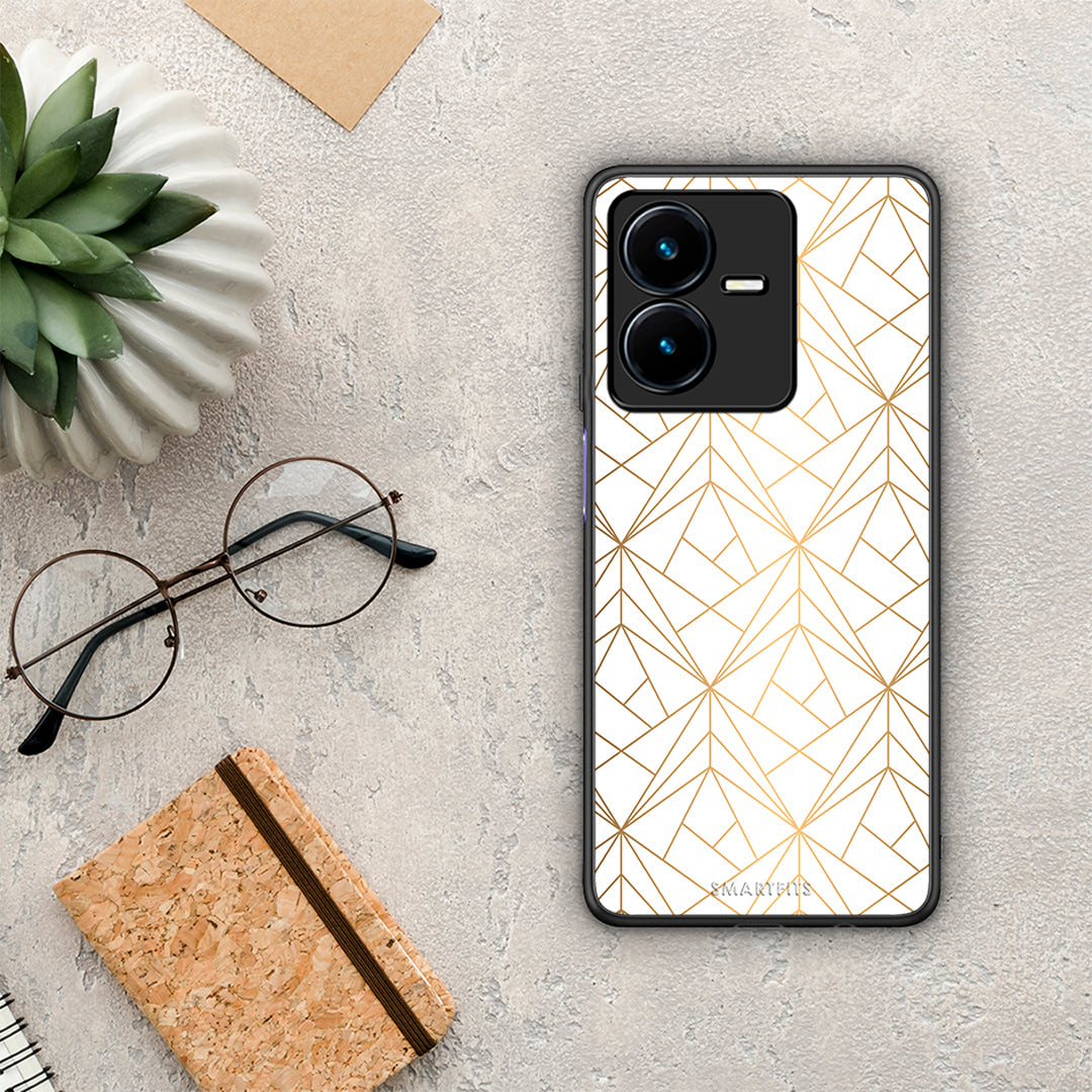 Geometric Luxury White - Vivo Y22 case