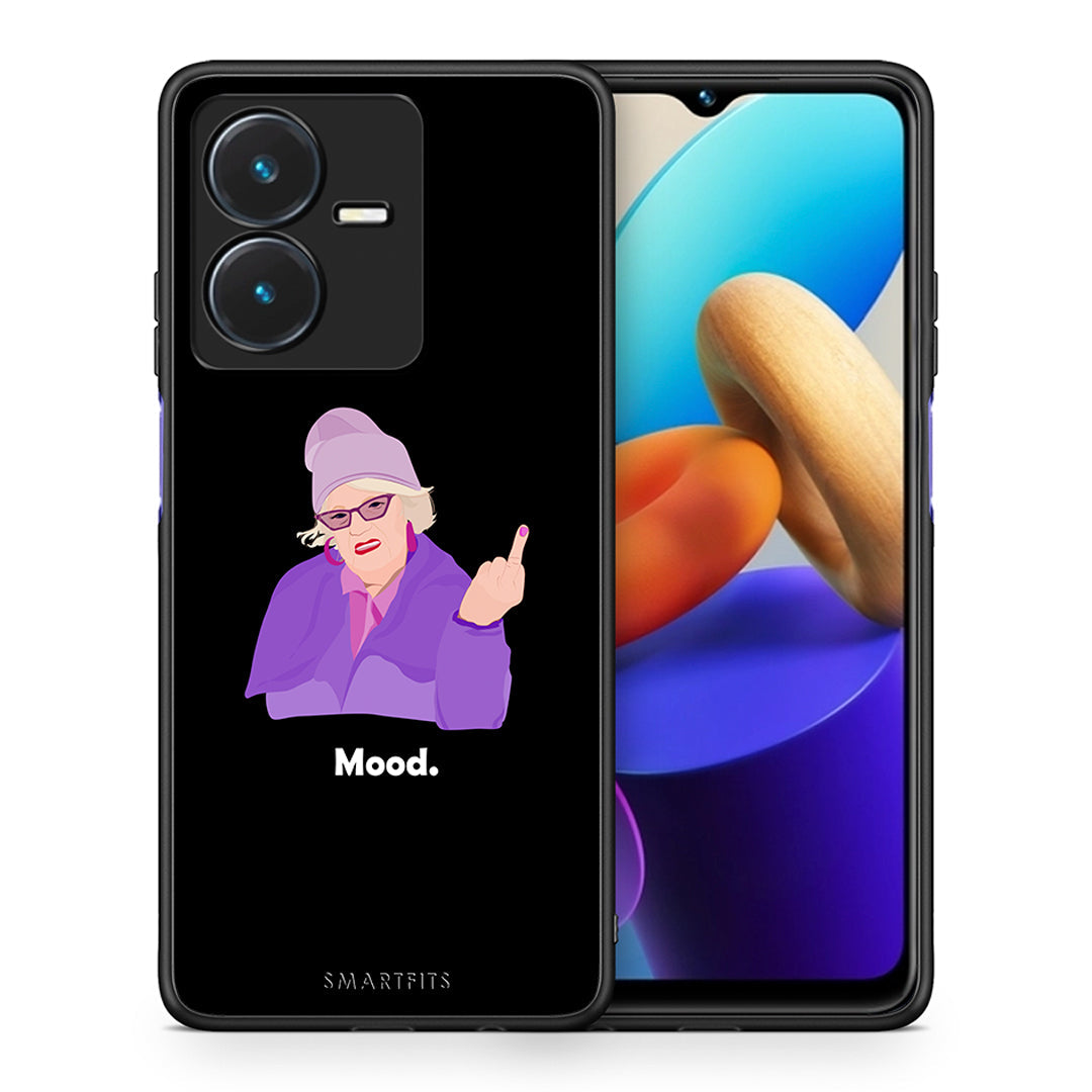 Θήκη Vivo Y22s Grandma Mood Black από τη Smartfits με σχέδιο στο πίσω μέρος και μαύρο περίβλημα | Vivo Y22s Grandma Mood Black case with colorful back and black bezels