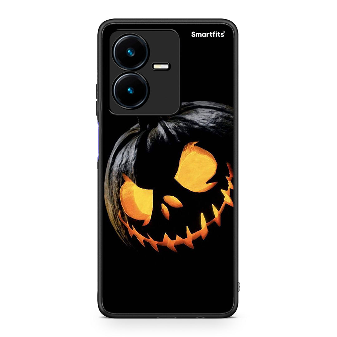 Vivo Y22s Halloween Scary Pumpkin θήκη από τη Smartfits με σχέδιο στο πίσω μέρος και μαύρο περίβλημα | Smartphone case with colorful back and black bezels by Smartfits