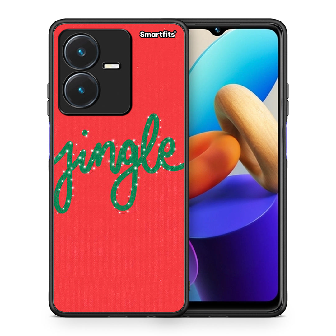 Θήκη Vivo Y22s Jingle Xmas από τη Smartfits με σχέδιο στο πίσω μέρος και μαύρο περίβλημα | Vivo Y22s Jingle Xmas case with colorful back and black bezels