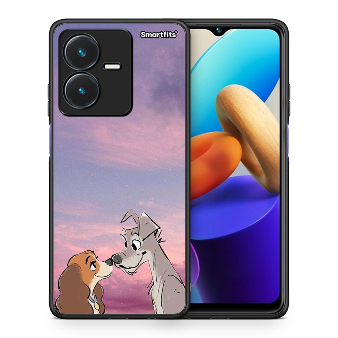 Θήκη Vivo Y22s Lady And Tramp από τη Smartfits με σχέδιο στο πίσω μέρος και μαύρο περίβλημα | Vivo Y22s Lady And Tramp case with colorful back and black bezels