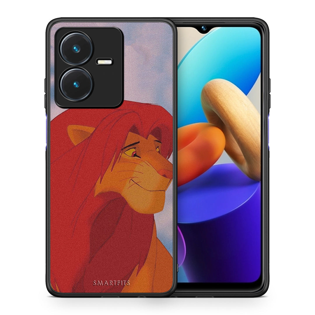 Θήκη Αγίου Βαλεντίνου Vivo Y22s Lion Love 1 από τη Smartfits με σχέδιο στο πίσω μέρος και μαύρο περίβλημα | Vivo Y22s Lion Love 1 case with colorful back and black bezels