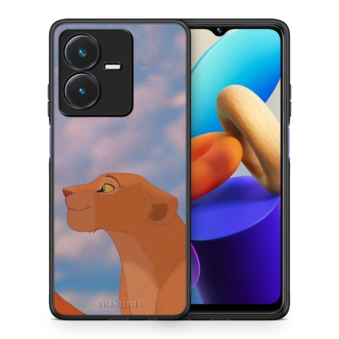 Θήκη Αγίου Βαλεντίνου Vivo Y22s Lion Love 2 από τη Smartfits με σχέδιο στο πίσω μέρος και μαύρο περίβλημα | Vivo Y22s Lion Love 2 case with colorful back and black bezels