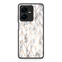 Thumbnail for 44 - Vivo Y22s Gold Geometric Marble case, cover, bumper