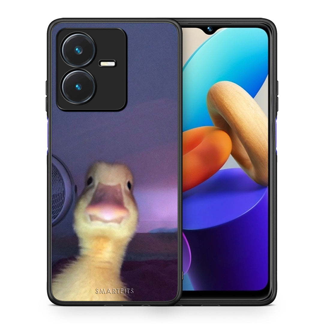 Θήκη Vivo Y22s Meme Duck από τη Smartfits με σχέδιο στο πίσω μέρος και μαύρο περίβλημα | Vivo Y22s Meme Duck case with colorful back and black bezels