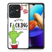 Thumbnail for Θήκη Vivo Y22s Merry F Xmas από τη Smartfits με σχέδιο στο πίσω μέρος και μαύρο περίβλημα | Vivo Y22s Merry F Xmas case with colorful back and black bezels