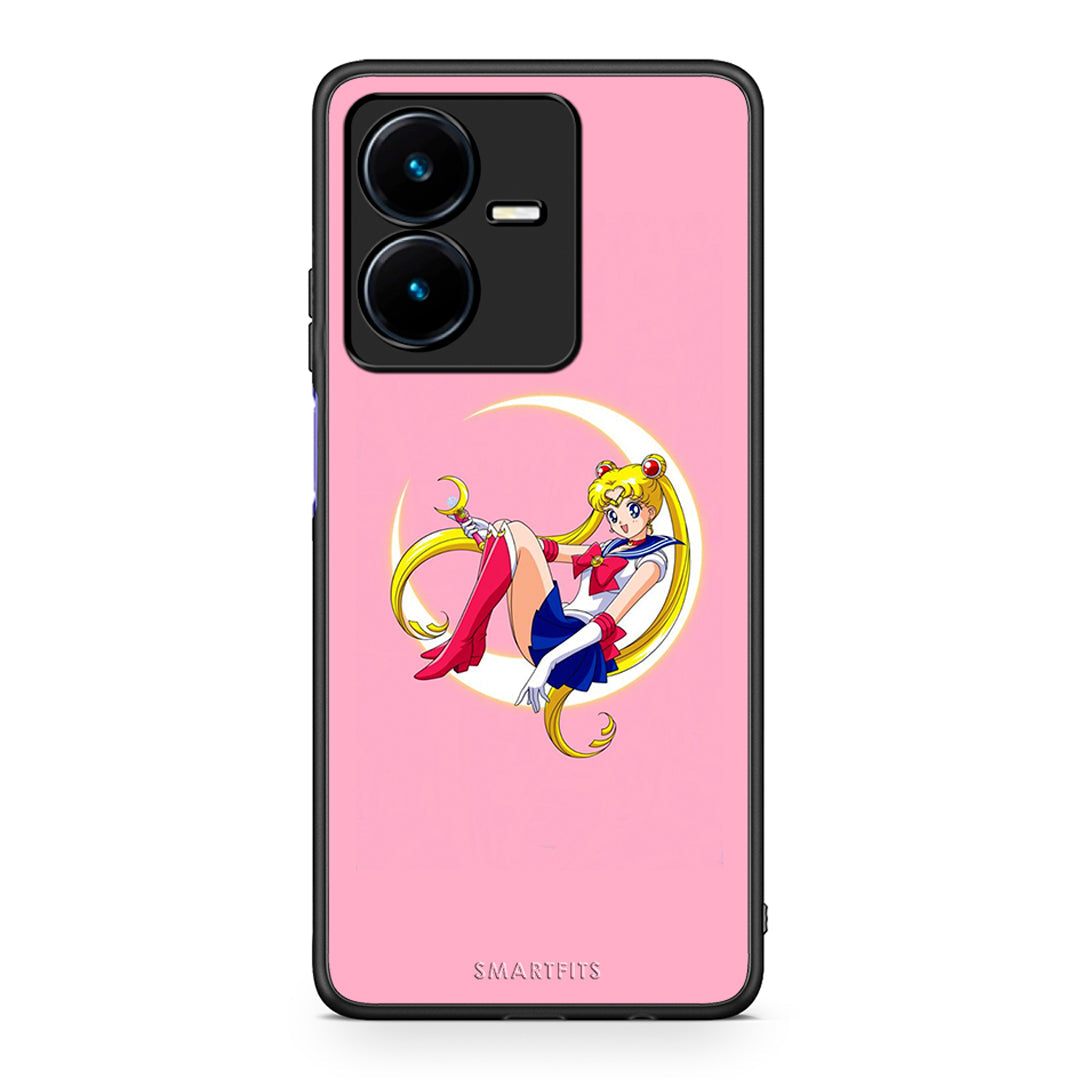 Vivo Y22s Moon Girl θήκη από τη Smartfits με σχέδιο στο πίσω μέρος και μαύρο περίβλημα | Smartphone case with colorful back and black bezels by Smartfits