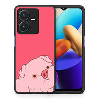 Thumbnail for Θήκη Αγίου Βαλεντίνου Vivo Y22s Pig Love 1 από τη Smartfits με σχέδιο στο πίσω μέρος και μαύρο περίβλημα | Vivo Y22s Pig Love 1 case with colorful back and black bezels