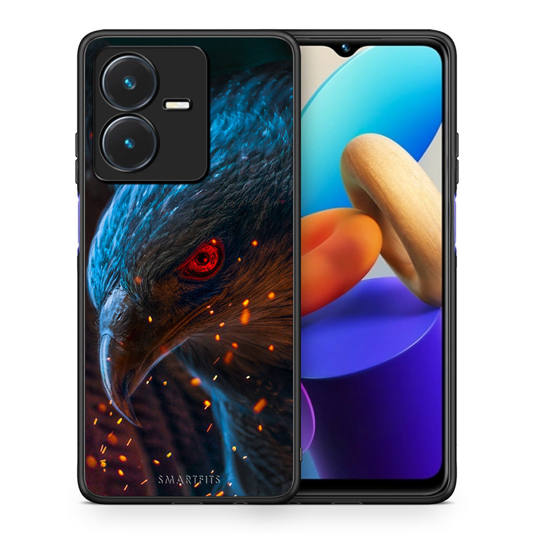 Θήκη Vivo Y22s Eagle PopArt από τη Smartfits με σχέδιο στο πίσω μέρος και μαύρο περίβλημα | Vivo Y22s Eagle PopArt case with colorful back and black bezels