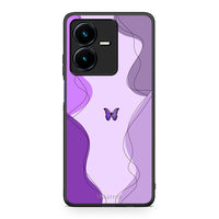 Thumbnail for Vivo Y22s Purple Mariposa Θήκη Αγίου Βαλεντίνου από τη Smartfits με σχέδιο στο πίσω μέρος και μαύρο περίβλημα | Smartphone case with colorful back and black bezels by Smartfits