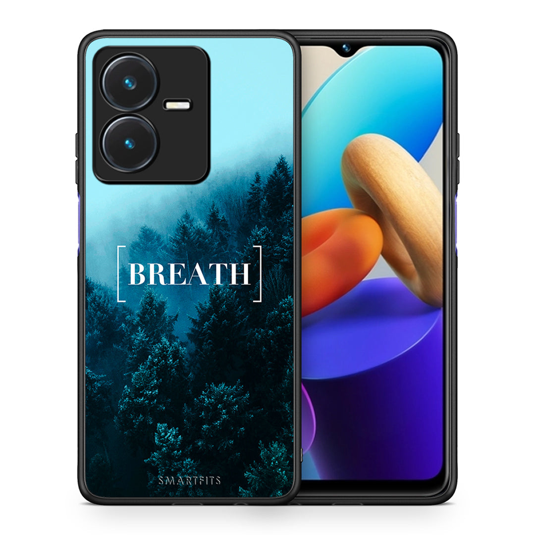 Θήκη Vivo Y22s Breath Quote από τη Smartfits με σχέδιο στο πίσω μέρος και μαύρο περίβλημα | Vivo Y22s Breath Quote case with colorful back and black bezels