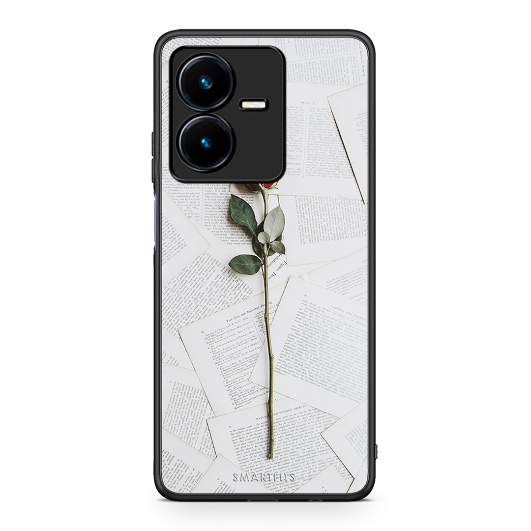 Vivo Y22s Red Rose θήκη από τη Smartfits με σχέδιο στο πίσω μέρος και μαύρο περίβλημα | Smartphone case with colorful back and black bezels by Smartfits