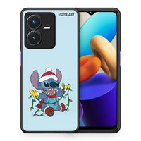 Thumbnail for Θήκη Vivo Y22s Santa Stich από τη Smartfits με σχέδιο στο πίσω μέρος και μαύρο περίβλημα | Vivo Y22s Santa Stich case with colorful back and black bezels