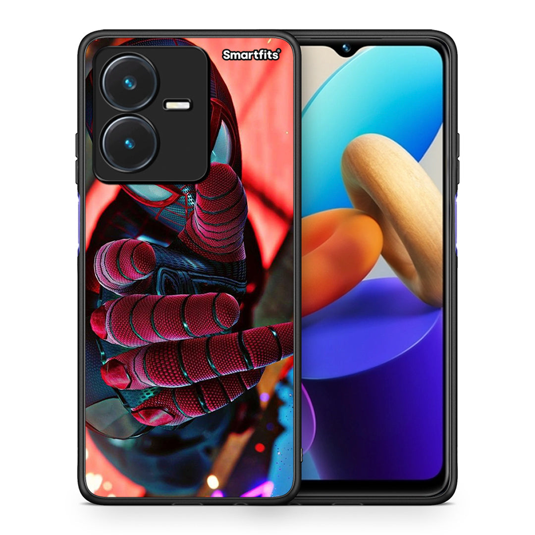 Θήκη Vivo Y22s Spider Hand από τη Smartfits με σχέδιο στο πίσω μέρος και μαύρο περίβλημα | Vivo Y22s Spider Hand case with colorful back and black bezels