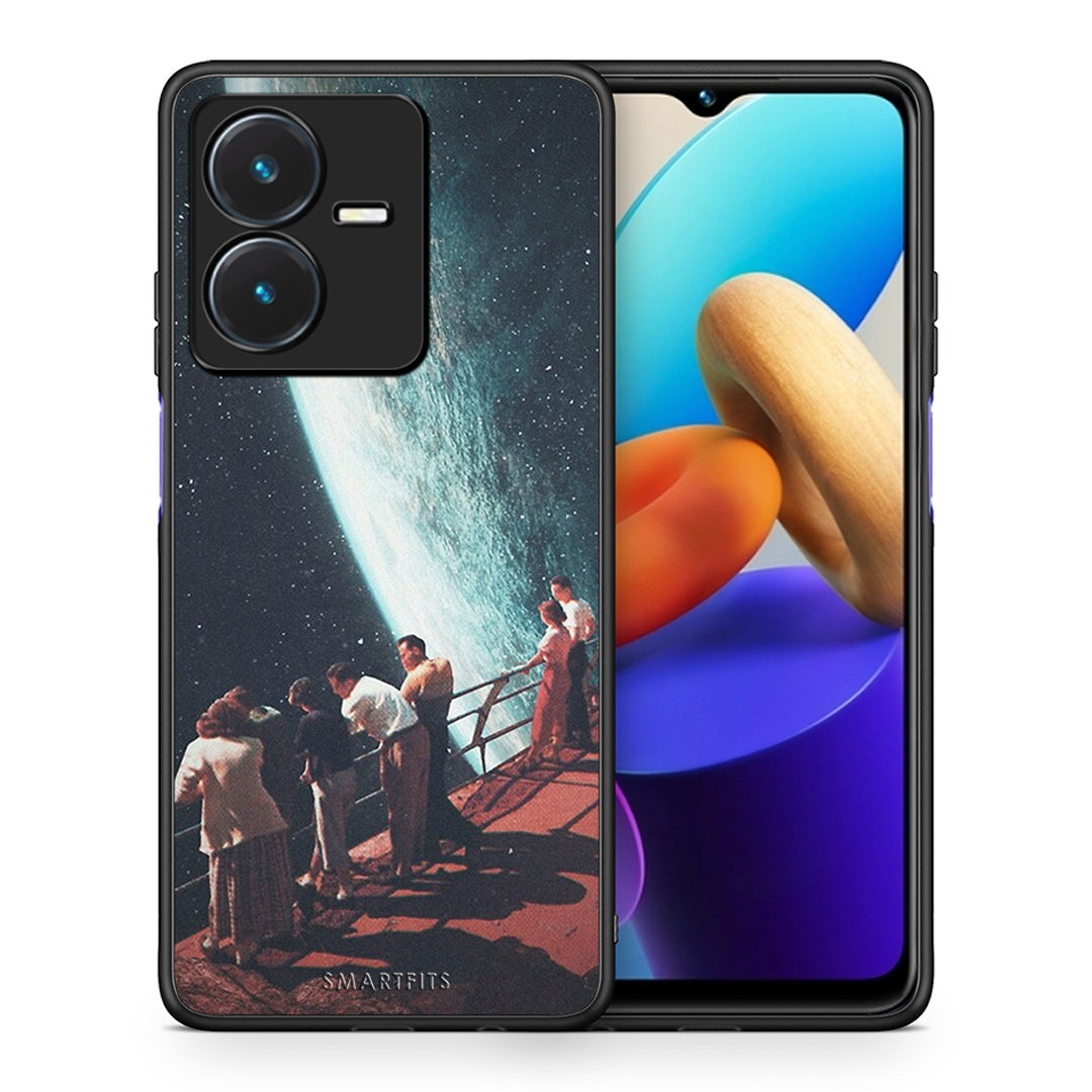 Θήκη Vivo Y22s Surreal View από τη Smartfits με σχέδιο στο πίσω μέρος και μαύρο περίβλημα | Vivo Y22s Surreal View case with colorful back and black bezels