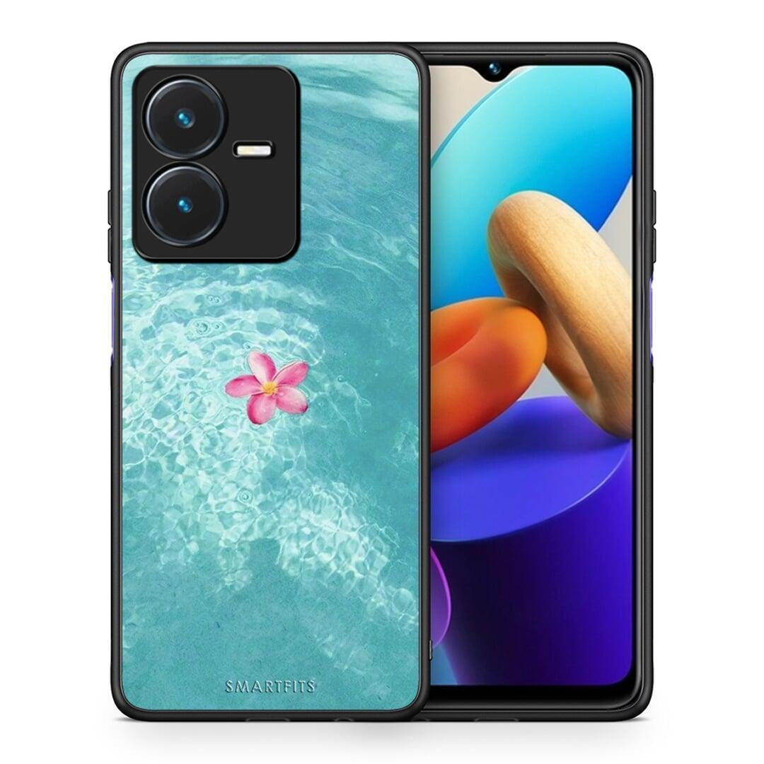 Θήκη Vivo Y22s Water Flower από τη Smartfits με σχέδιο στο πίσω μέρος και μαύρο περίβλημα | Vivo Y22s Water Flower case with colorful back and black bezels