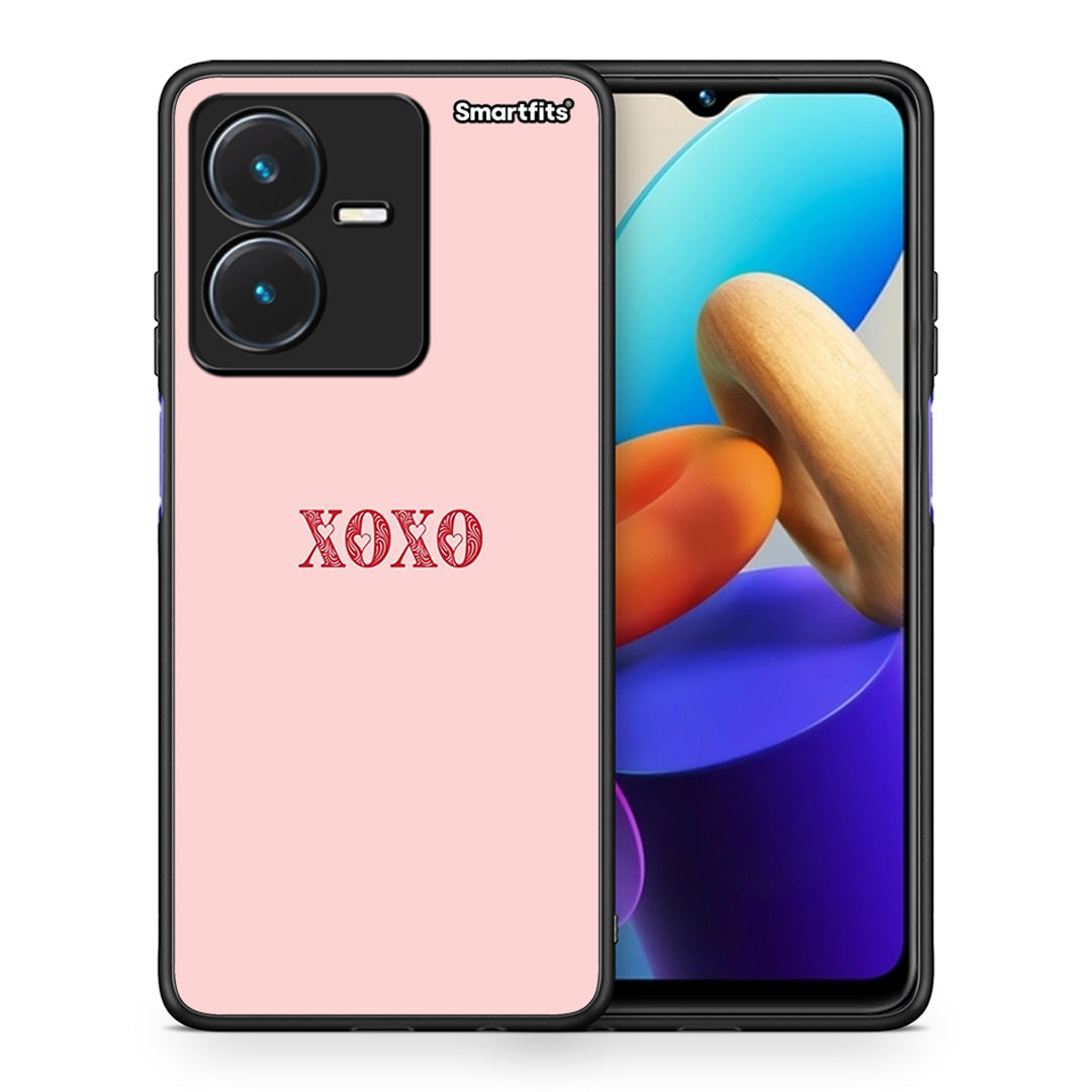 Θήκη Vivo Y22s XOXO Love από τη Smartfits με σχέδιο στο πίσω μέρος και μαύρο περίβλημα | Vivo Y22s XOXO Love case with colorful back and black bezels