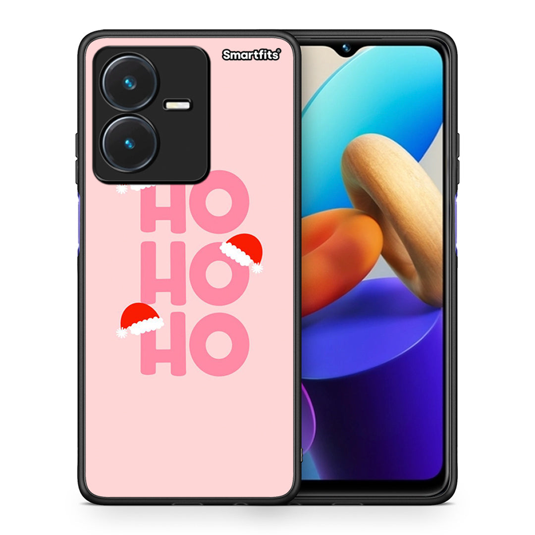 Θήκη Vivo Y22s Xmas Ho Ho Ho από τη Smartfits με σχέδιο στο πίσω μέρος και μαύρο περίβλημα | Vivo Y22s Xmas Ho Ho Ho case with colorful back and black bezels