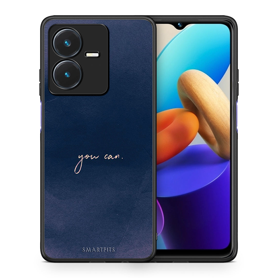 Θήκη Vivo Y22s You Can από τη Smartfits με σχέδιο στο πίσω μέρος και μαύρο περίβλημα | Vivo Y22s You Can case with colorful back and black bezels