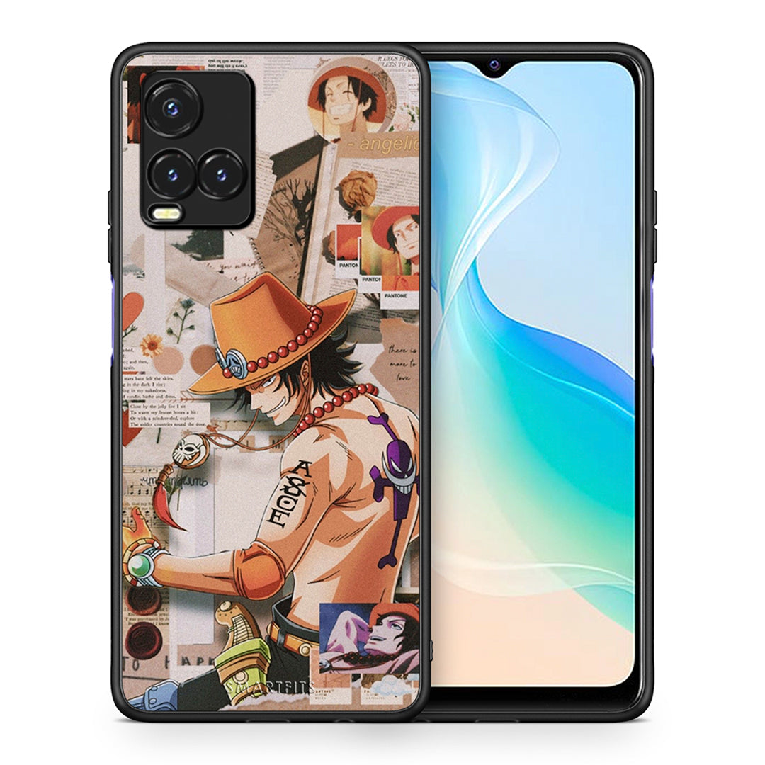 Θήκη Vivo Y33s / Y21s / Y21 Anime Collage από τη Smartfits με σχέδιο στο πίσω μέρος και μαύρο περίβλημα | Vivo Y33s / Y21s / Y21 Anime Collage case with colorful back and black bezels