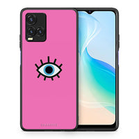 Thumbnail for Θήκη Vivo Y33s / Y21s / Y21 Blue Eye Pink από τη Smartfits με σχέδιο στο πίσω μέρος και μαύρο περίβλημα | Vivo Y33s / Y21s / Y21 Blue Eye Pink case with colorful back and black bezels