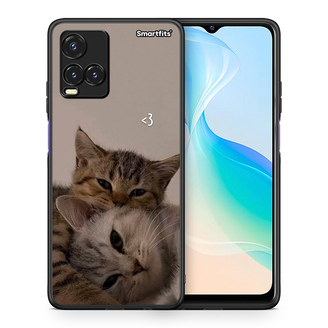 Θήκη Vivo Y33s / Y21s / Y21 Cats In Love από τη Smartfits με σχέδιο στο πίσω μέρος και μαύρο περίβλημα | Vivo Y33s / Y21s / Y21 Cats In Love case with colorful back and black bezels