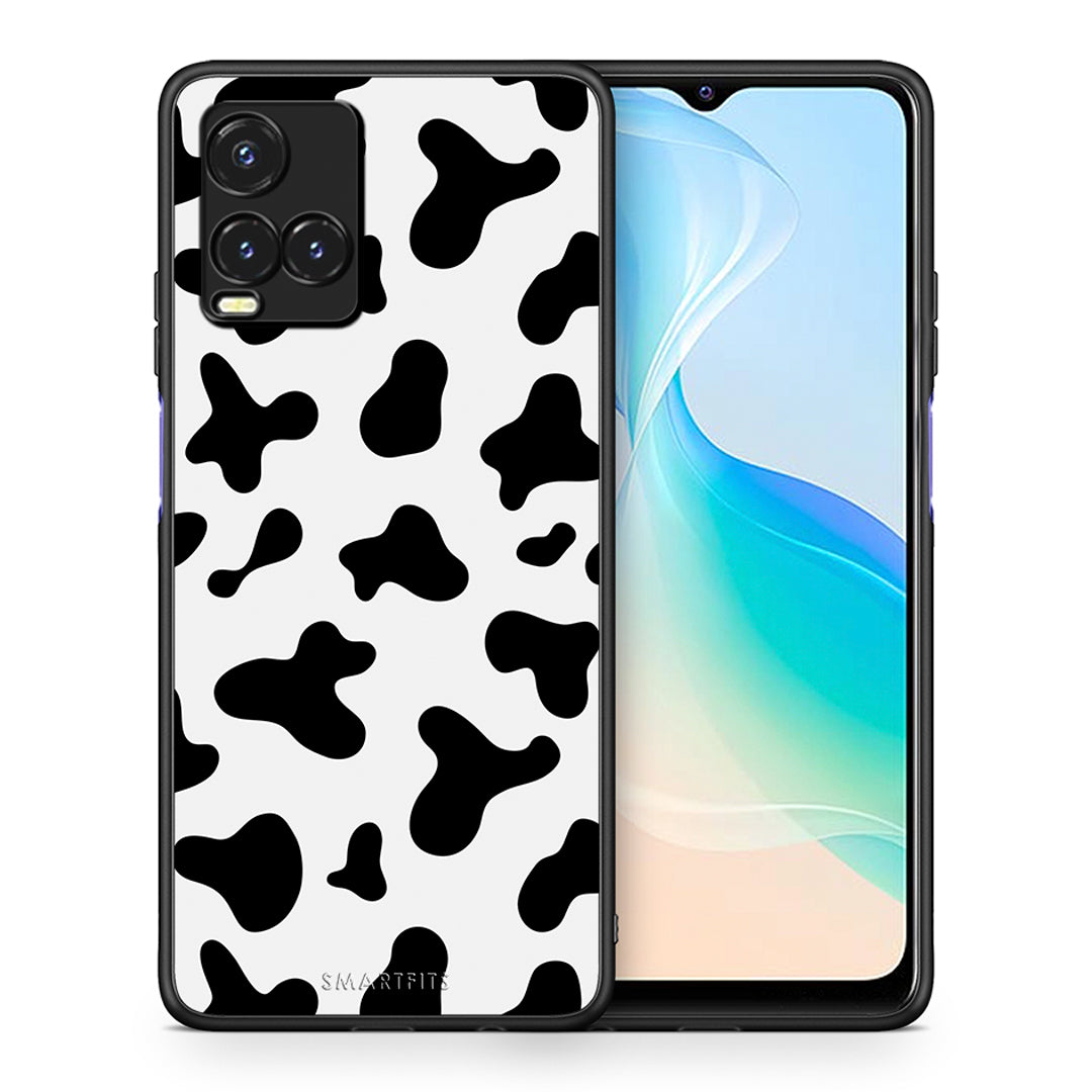 Θήκη Vivo Y33s / Y21s / Y21 Cow Print από τη Smartfits με σχέδιο στο πίσω μέρος και μαύρο περίβλημα | Vivo Y33s / Y21s / Y21 Cow Print case with colorful back and black bezels