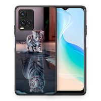 Thumbnail for Θήκη Vivo Y33s / Y21s / Y21 Tiger Cute από τη Smartfits με σχέδιο στο πίσω μέρος και μαύρο περίβλημα | Vivo Y33s / Y21s / Y21 Tiger Cute case with colorful back and black bezels