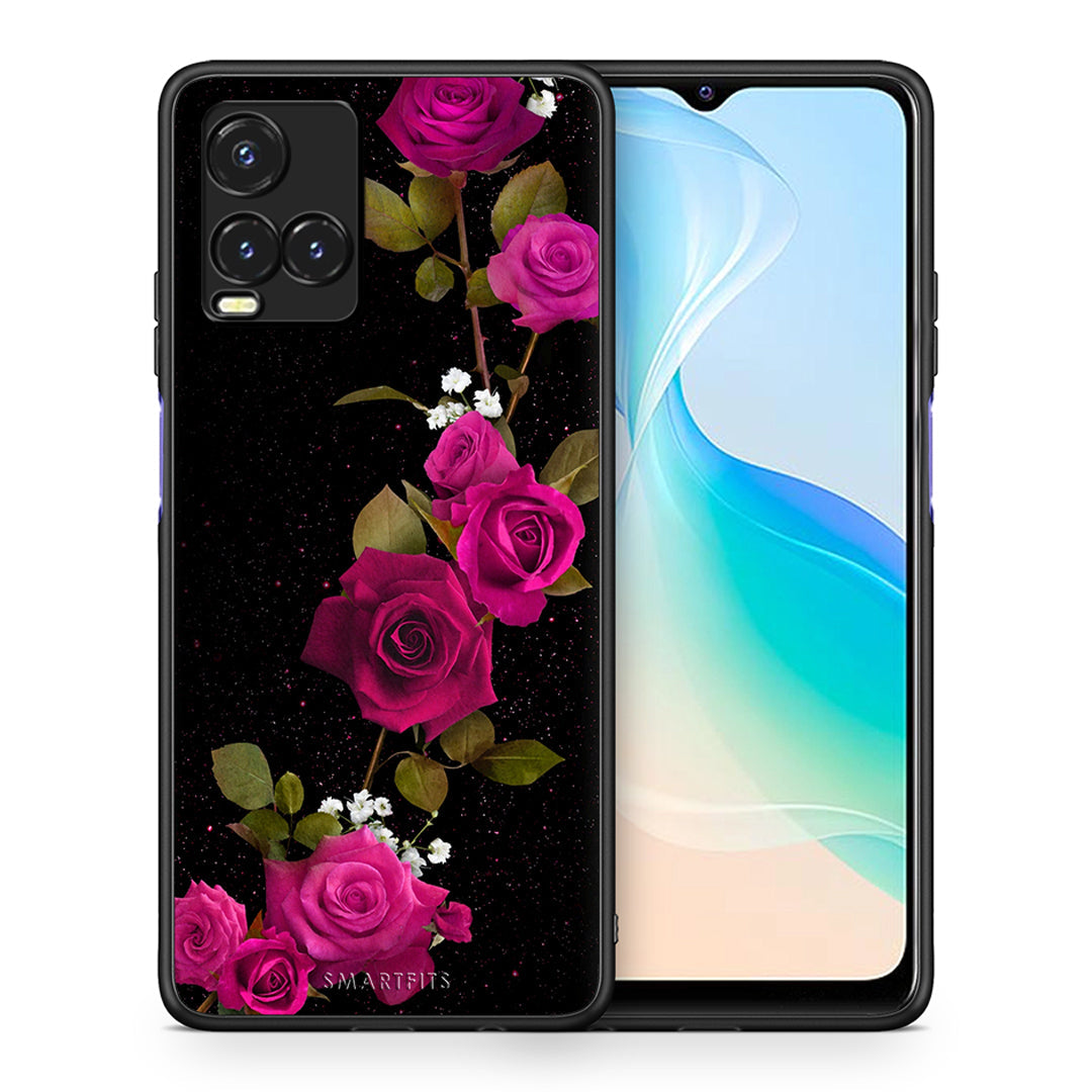 Θήκη Vivo Y33s / Y21s / Y21 Red Roses Flower από τη Smartfits με σχέδιο στο πίσω μέρος και μαύρο περίβλημα | Vivo Y33s / Y21s / Y21 Red Roses Flower case with colorful back and black bezels