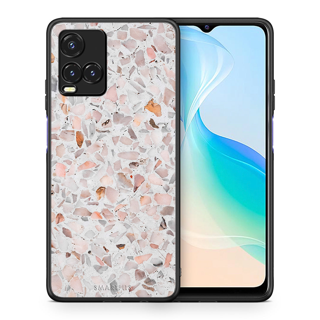 Θήκη Vivo Y33s / Y21s / Y21 Marble Terrazzo από τη Smartfits με σχέδιο στο πίσω μέρος και μαύρο περίβλημα | Vivo Y33s / Y21s / Y21 Marble Terrazzo case with colorful back and black bezels