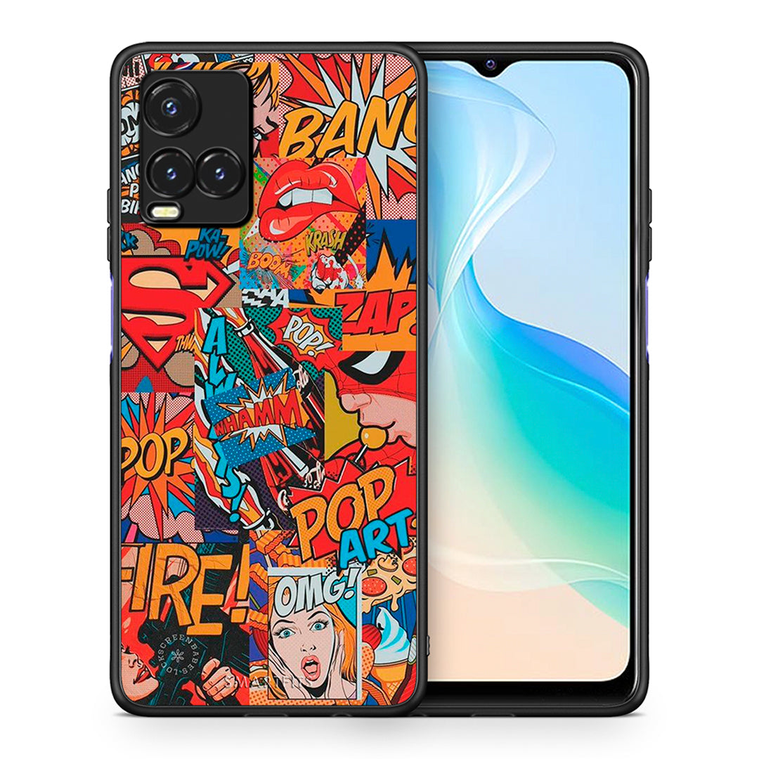 Θήκη Vivo Y33s / Y21s / Y21 PopArt OMG από τη Smartfits με σχέδιο στο πίσω μέρος και μαύρο περίβλημα | Vivo Y33s / Y21s / Y21 PopArt OMG case with colorful back and black bezels