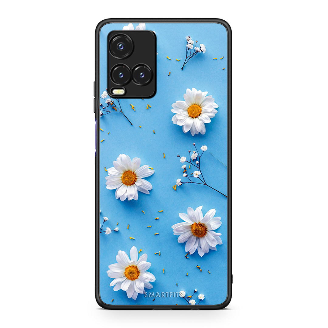 Vivo Y33s / Y21s / Y21 Real Daisies θήκη από τη Smartfits με σχέδιο στο πίσω μέρος και μαύρο περίβλημα | Smartphone case with colorful back and black bezels by Smartfits