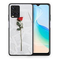 Thumbnail for Θήκη Vivo Y33s / Y21s / Y21 Red Rose από τη Smartfits με σχέδιο στο πίσω μέρος και μαύρο περίβλημα | Vivo Y33s / Y21s / Y21 Red Rose case with colorful back and black bezels