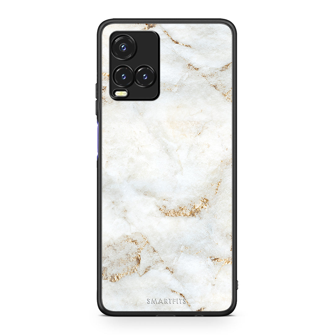 Vivo Y33s / Y21s / Y21 White Gold Marble θήκη από τη Smartfits με σχέδιο στο πίσω μέρος και μαύρο περίβλημα | Smartphone case with colorful back and black bezels by Smartfits