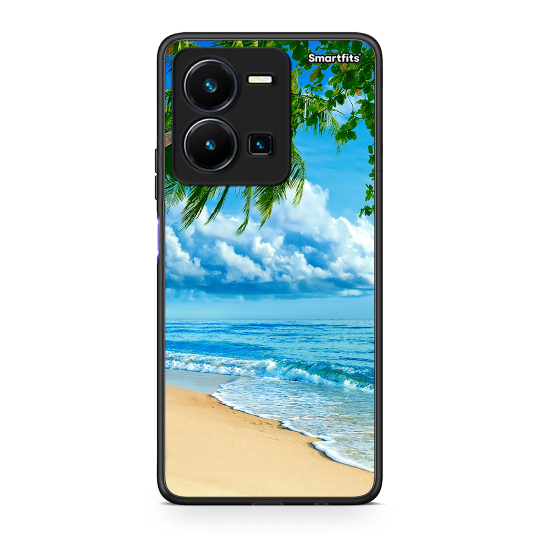 Vivo Y35 5G Beautiful Beach θήκη από τη Smartfits με σχέδιο στο πίσω μέρος και μαύρο περίβλημα | Smartphone case with colorful back and black bezels by Smartfits