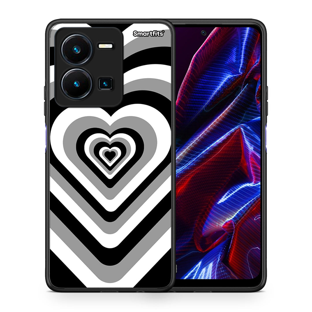 Θήκη Vivo Y35 5G Black Hearts από τη Smartfits με σχέδιο στο πίσω μέρος και μαύρο περίβλημα | Vivo Y35 5G Black Hearts case with colorful back and black bezels