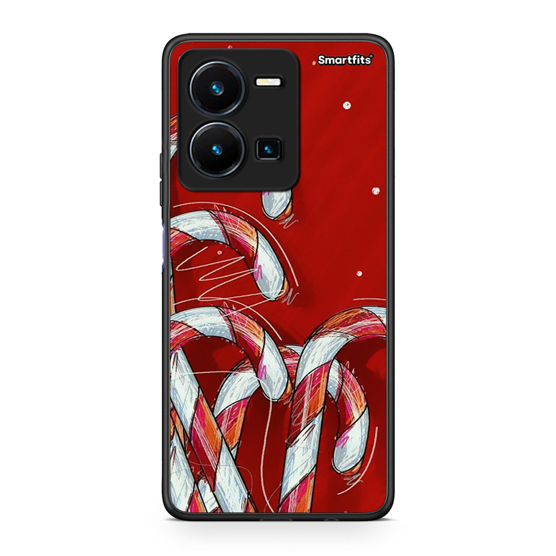 Vivo Y35 5G Candy Cane θήκη από τη Smartfits με σχέδιο στο πίσω μέρος και μαύρο περίβλημα | Smartphone case with colorful back and black bezels by Smartfits