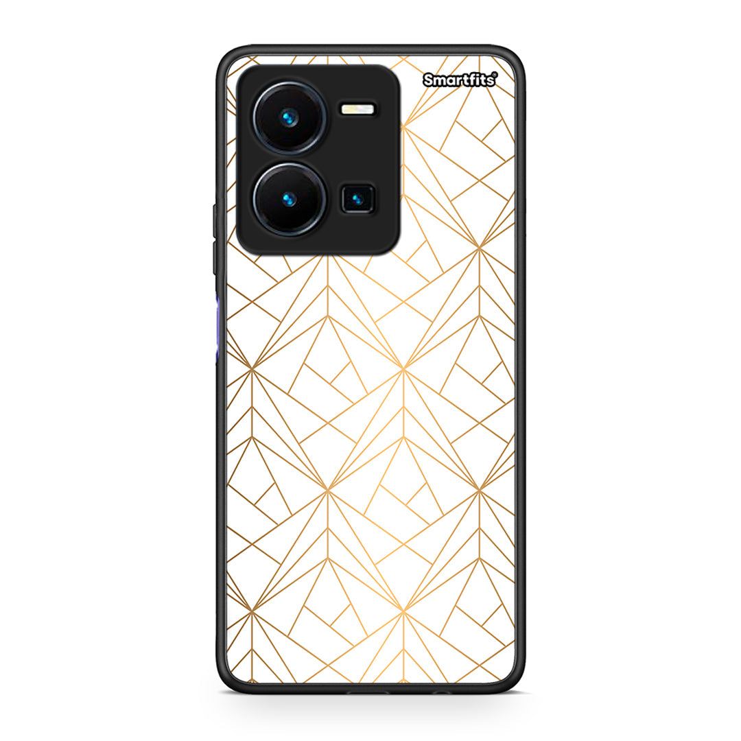 111 - Vivo Y35 5G Luxury White Geometric case, cover, bumper