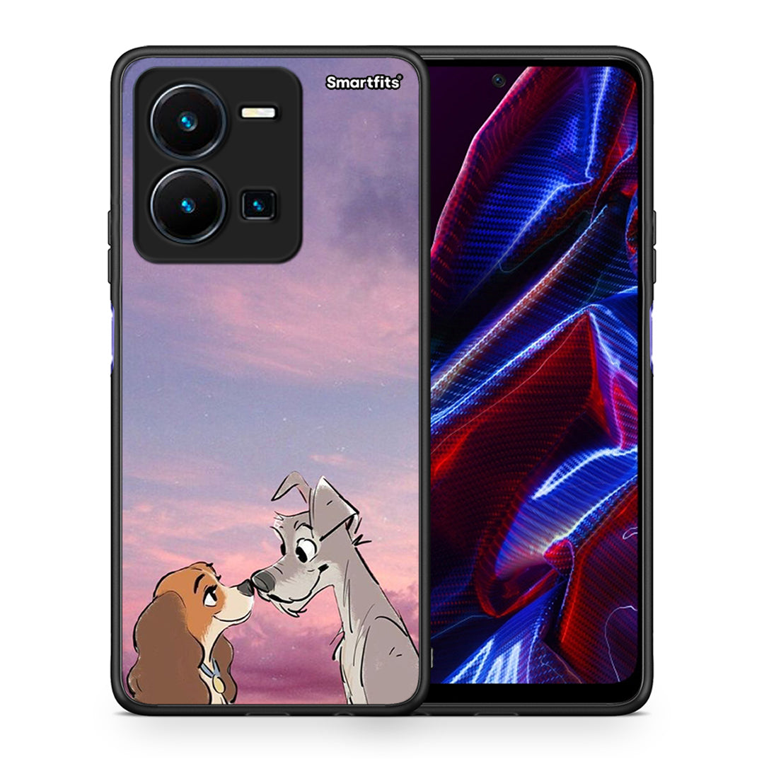 Θήκη Vivo Y35 5G Lady And Tramp από τη Smartfits με σχέδιο στο πίσω μέρος και μαύρο περίβλημα | Vivo Y35 5G Lady And Tramp case with colorful back and black bezels