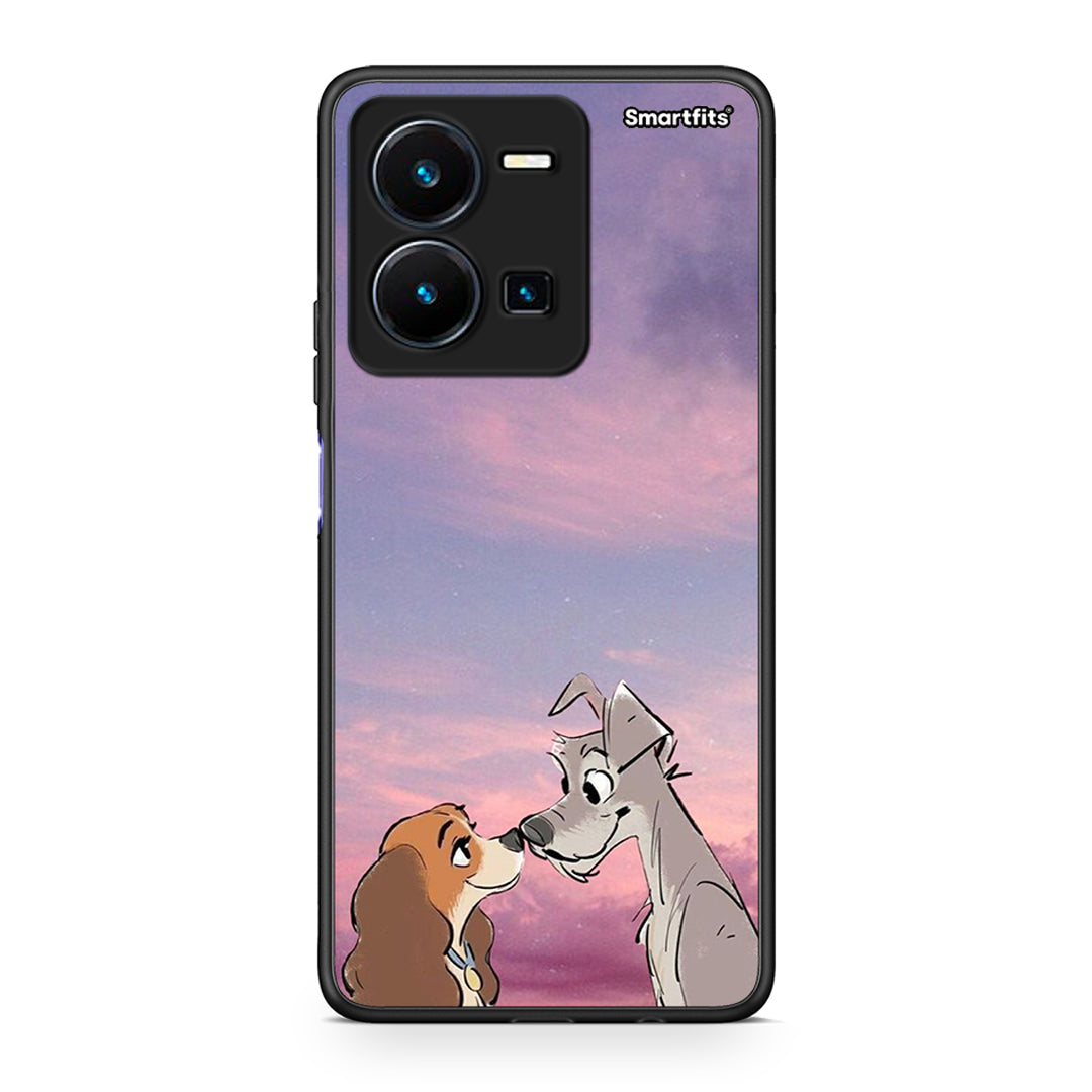 Vivo Y35 5G Lady And Tramp θήκη από τη Smartfits με σχέδιο στο πίσω μέρος και μαύρο περίβλημα | Smartphone case with colorful back and black bezels by Smartfits