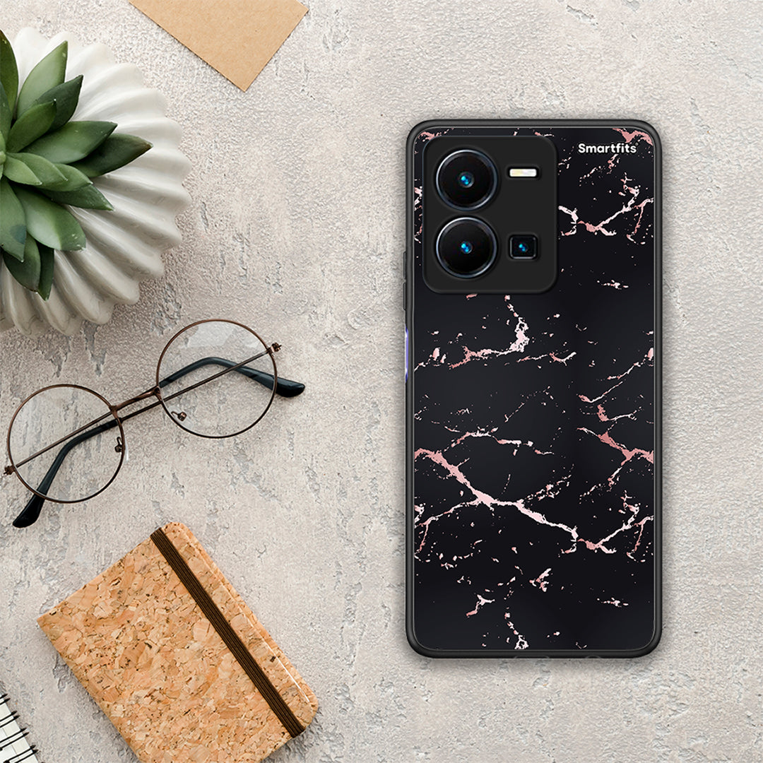 Marble Black Rosegold - Vivo Y35 5G case