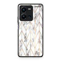 Thumbnail for 44 - Vivo Y35 5G Gold Geometric Marble case, cover, bumper