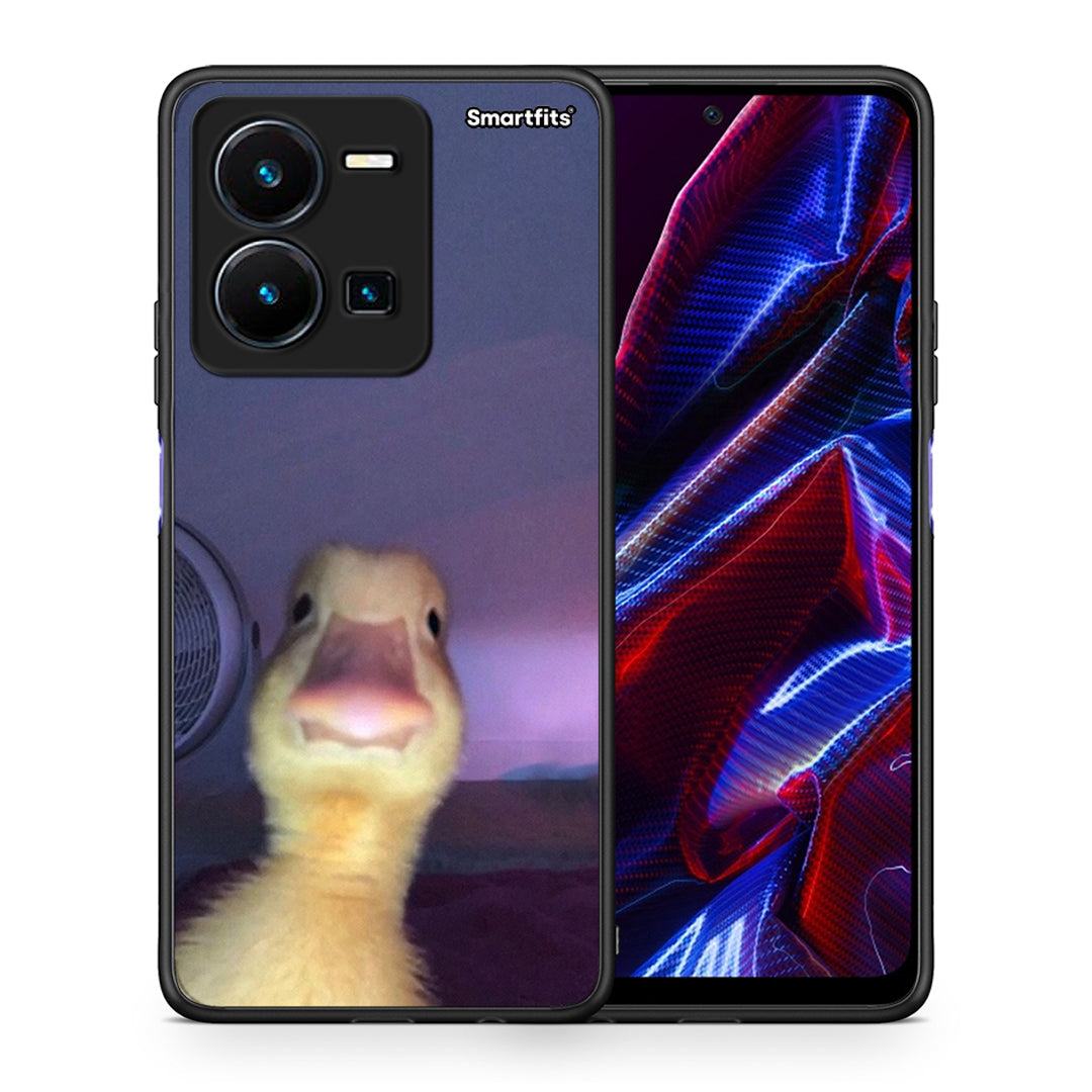 Θήκη Vivo Y35 5G Meme Duck από τη Smartfits με σχέδιο στο πίσω μέρος και μαύρο περίβλημα | Vivo Y35 5G Meme Duck case with colorful back and black bezels