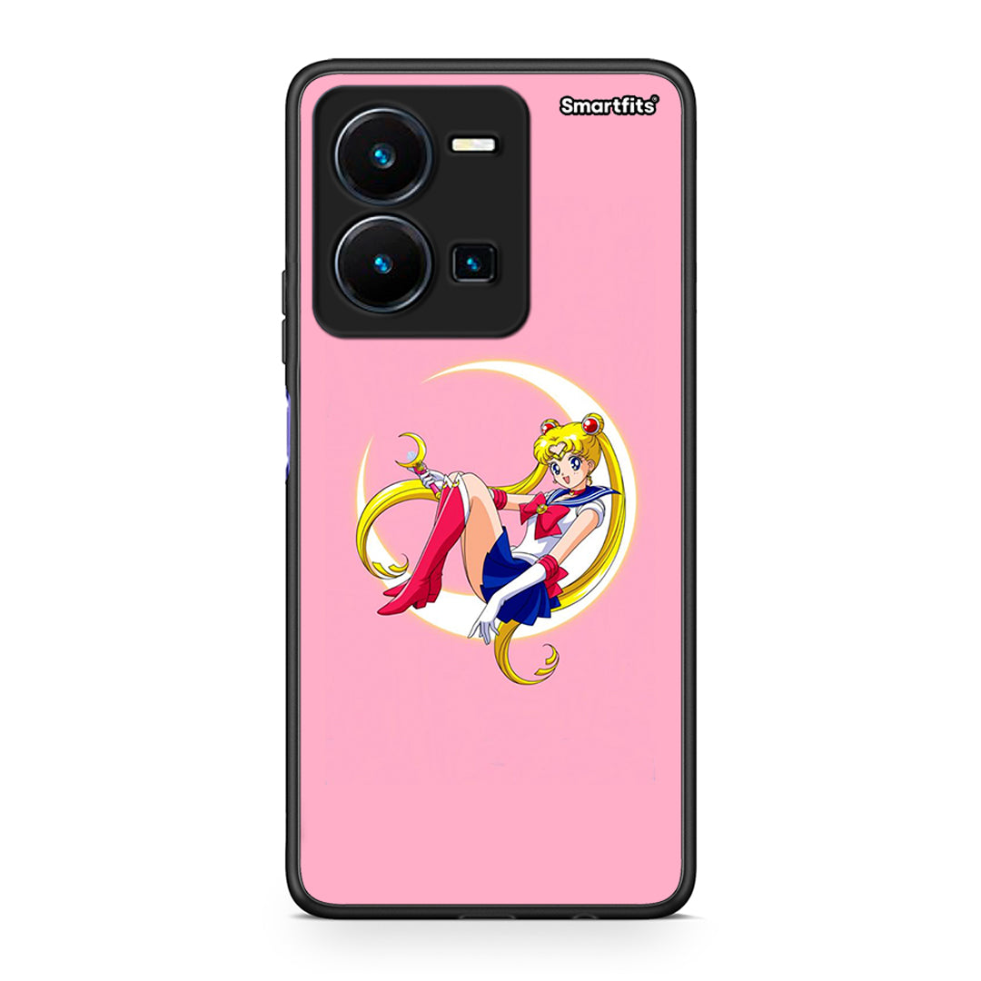 Vivo Y35 5G Moon Girl θήκη από τη Smartfits με σχέδιο στο πίσω μέρος και μαύρο περίβλημα | Smartphone case with colorful back and black bezels by Smartfits