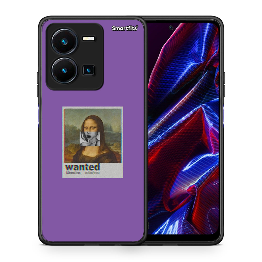 Θήκη Vivo Y35 5G Monalisa Popart από τη Smartfits με σχέδιο στο πίσω μέρος και μαύρο περίβλημα | Vivo Y35 5G Monalisa Popart case with colorful back and black bezels