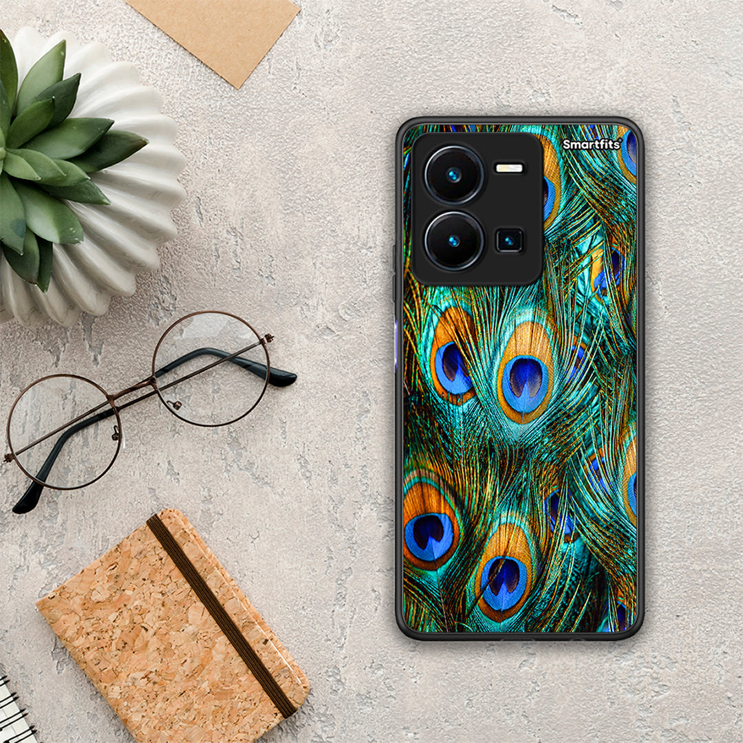 Real Peacock Feathers - Vivo Y35 5G case