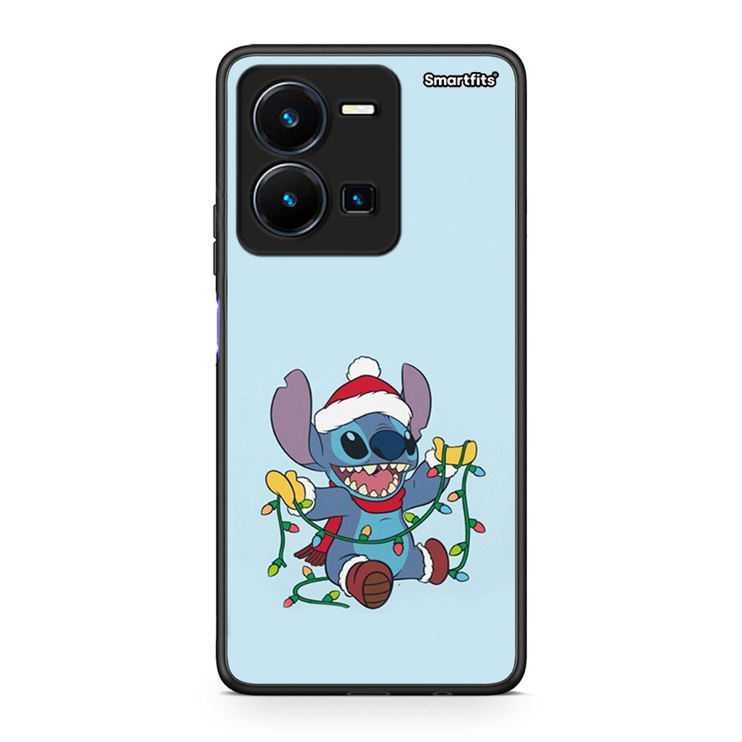 Vivo Y35 5G Santa Stich θήκη από τη Smartfits με σχέδιο στο πίσω μέρος και μαύρο περίβλημα | Smartphone case with colorful back and black bezels by Smartfits