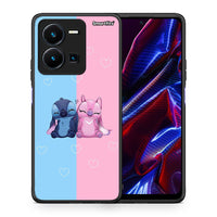 Thumbnail for Θήκη Vivo Y35 5G Stitch And Angel από τη Smartfits με σχέδιο στο πίσω μέρος και μαύρο περίβλημα | Vivo Y35 5G Stitch And Angel case with colorful back and black bezels